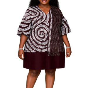 Bold Ankara and Aso-Oke Fusion Dress