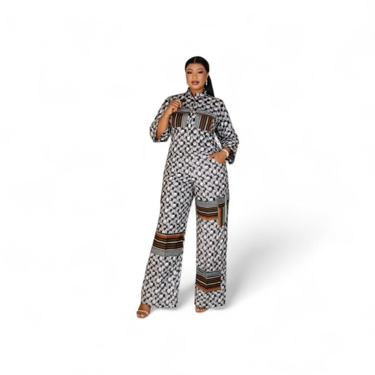 the mono print ankara pants set