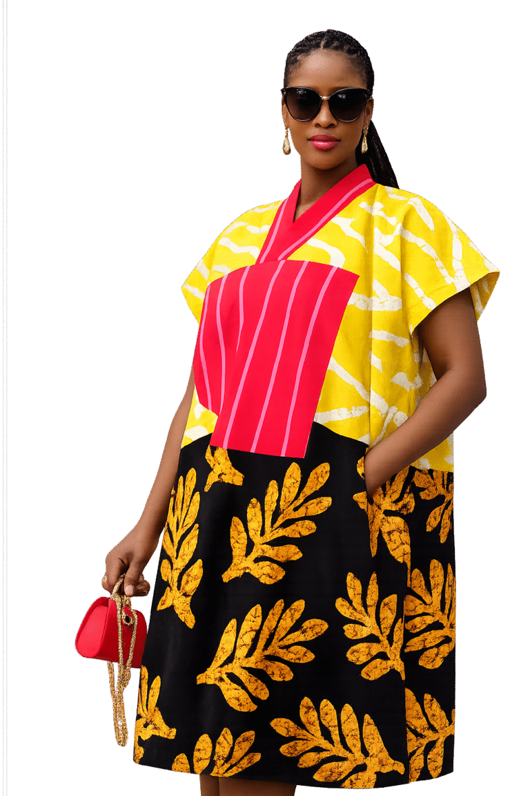 the sunrise luxe ankara dress