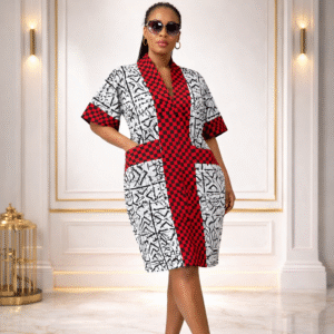 the ankara mono check luxe print