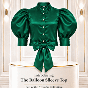 the balloon sleeve top forest green