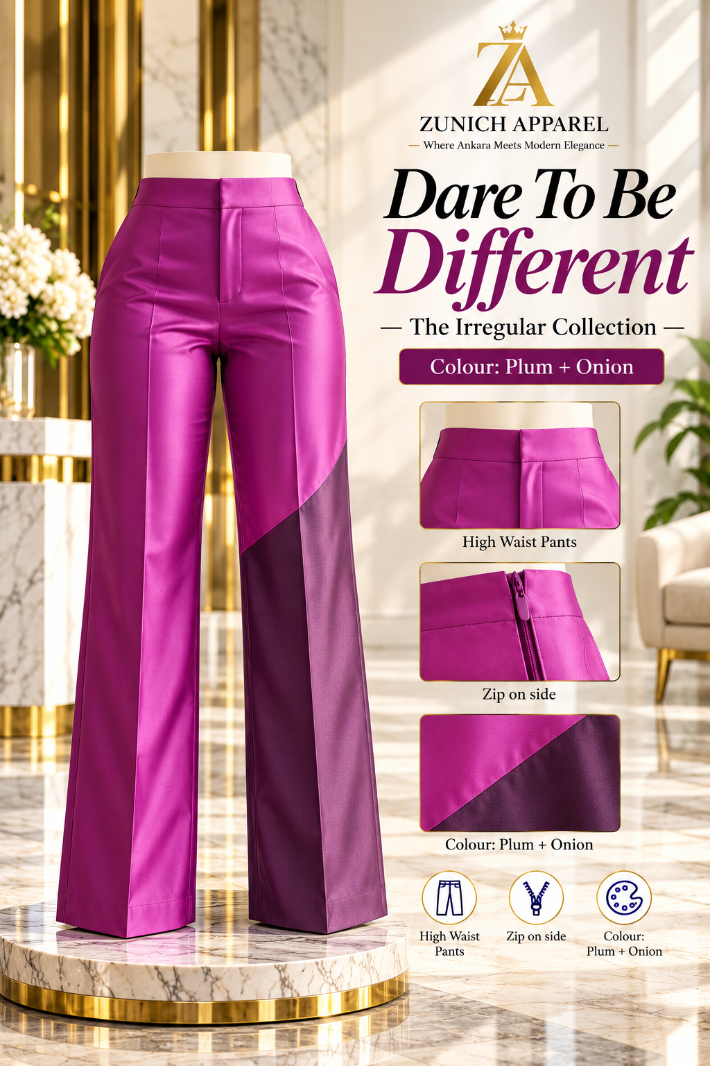 the high waist combo pants plum + onion the high waist combo pants plum + onion