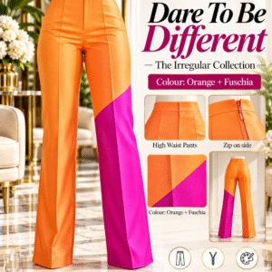 the combo high waist pants orange + fuschia
