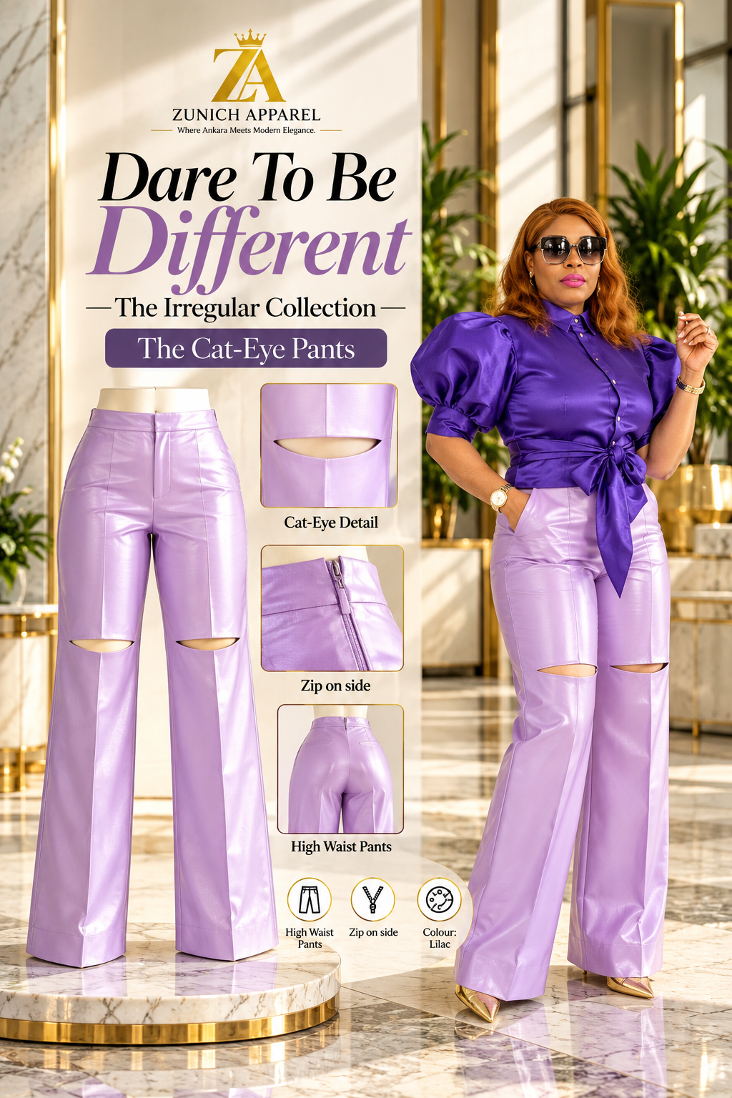 the cat eye pants lilac the cat eye pants lilac