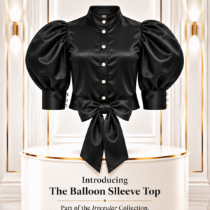 the balloon sleeve top black
