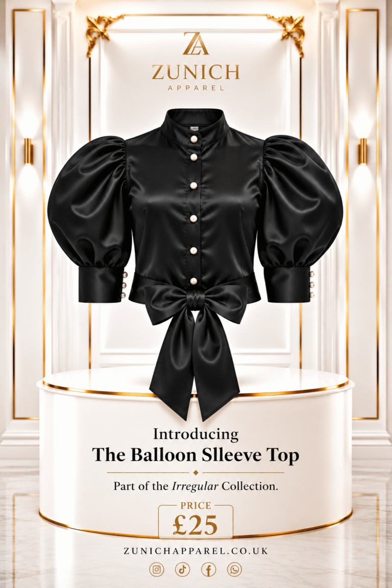 the balloon sleeve top black