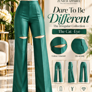 the cat eye high waist pants emerald