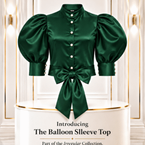 the balloon sleeve top forest green